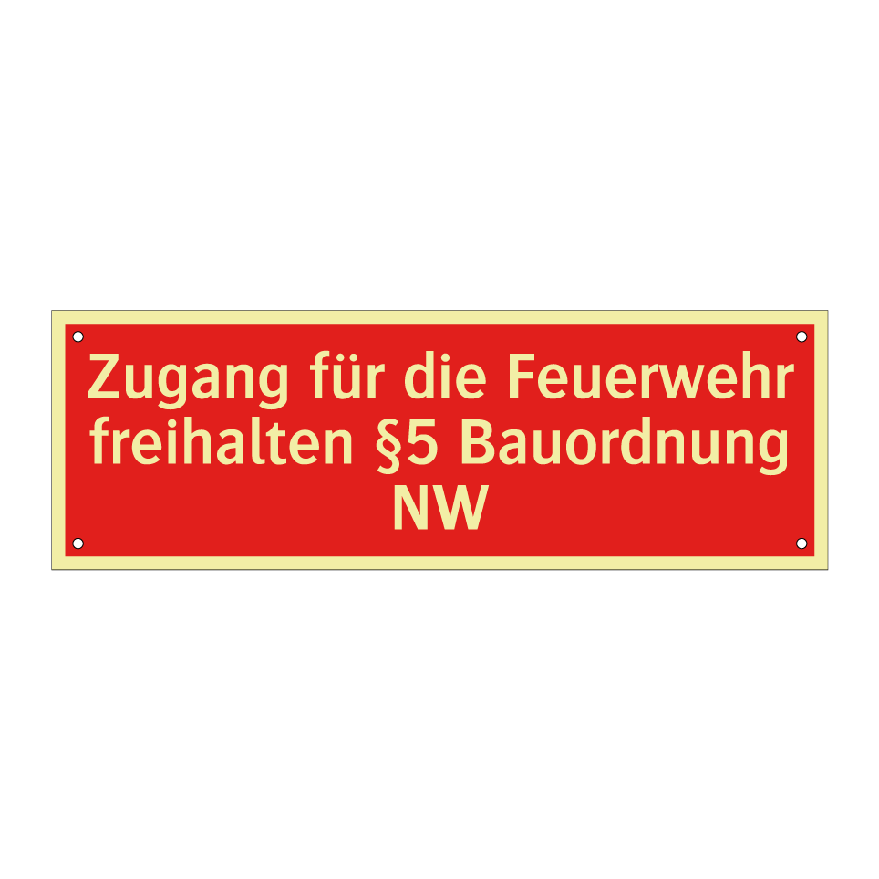 Zugang für die Feuerwehr freihalten §5 Bauordnung NW