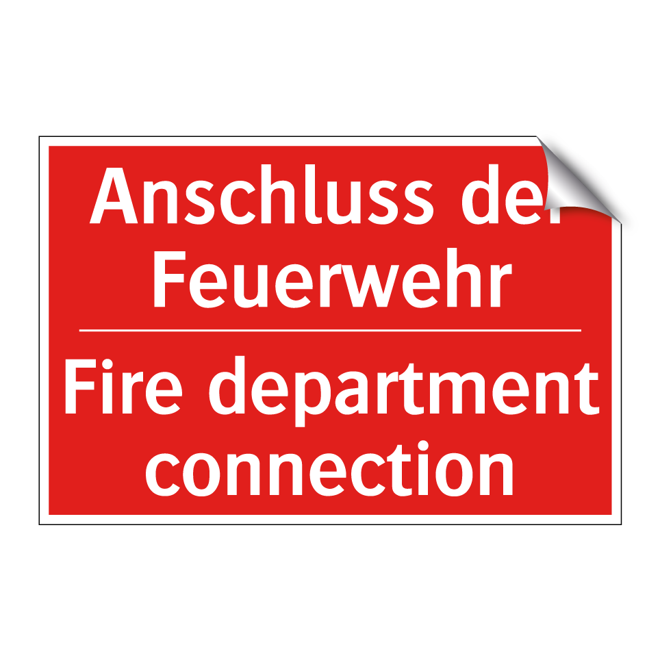Anschluss der Feuerwehr - Fire department connection