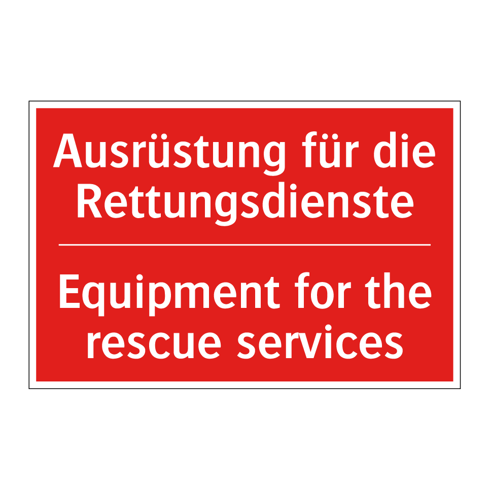 Ausrüstung für die Rettungsdienste/.../ - Equipment for the rescue services/.../