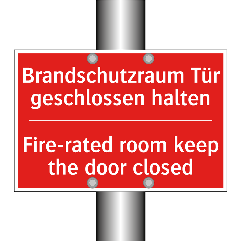 Brandschutzraum Tür geschlossen /.../ - Fire-rated room keep the door /.../