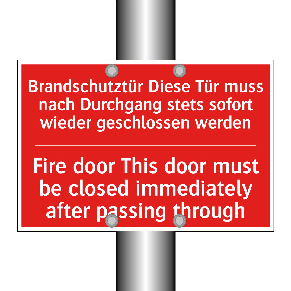 Brandschutztür Diese Tür muss /.../ - Fire door This door must be closed /.../
