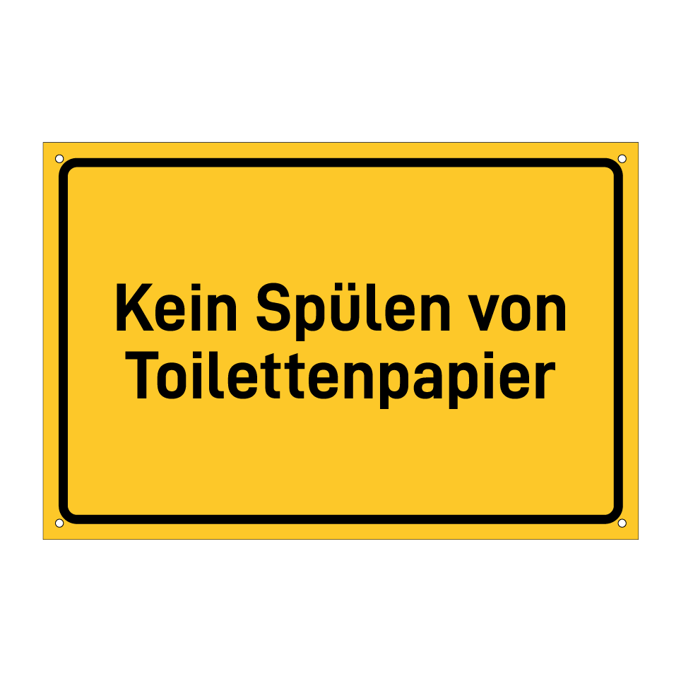 Kein Spülen von Toilettenpapier