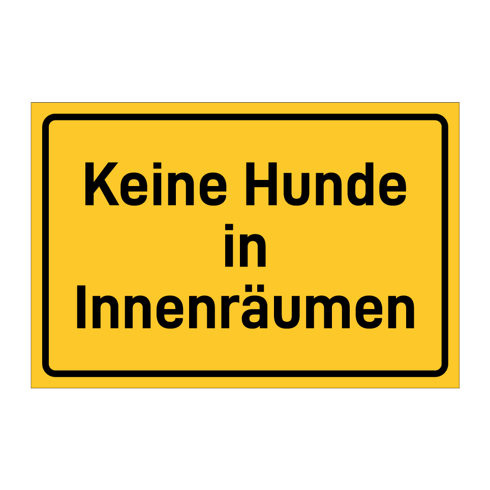 Keine Hunde in Innenräumen