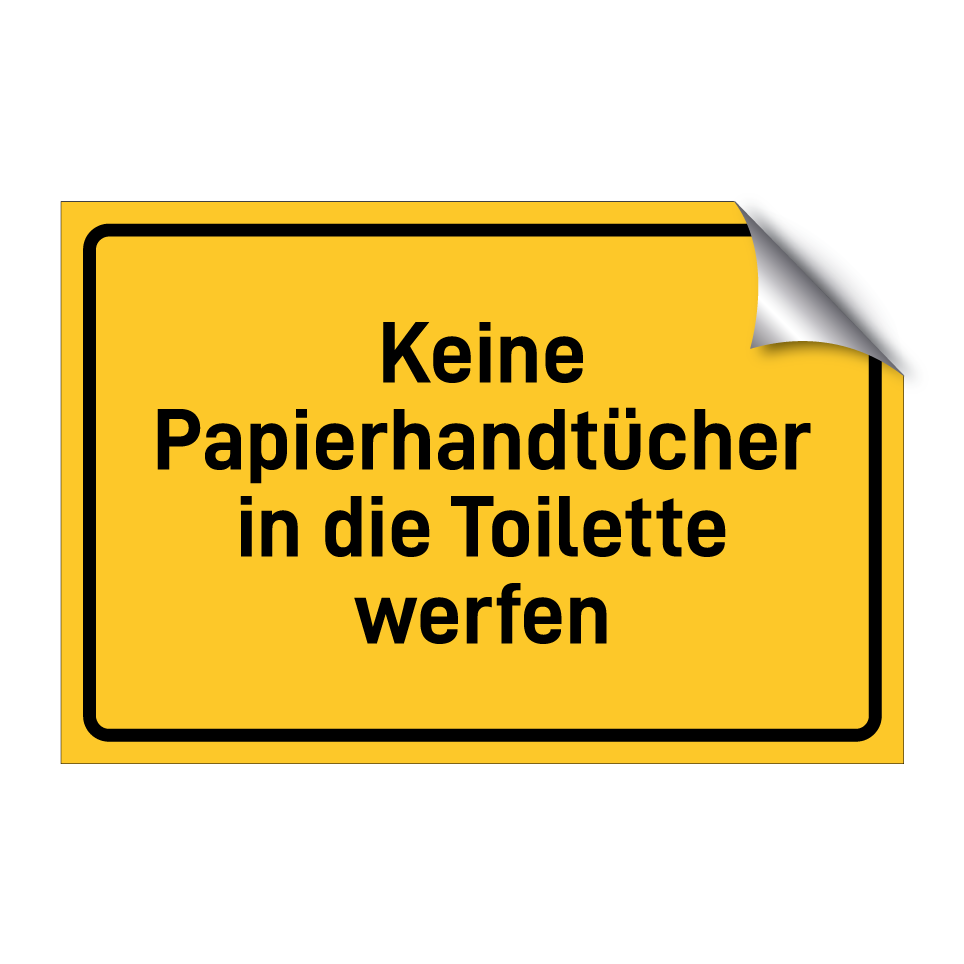 Keine Papierhandtücher in die Toilette werfen