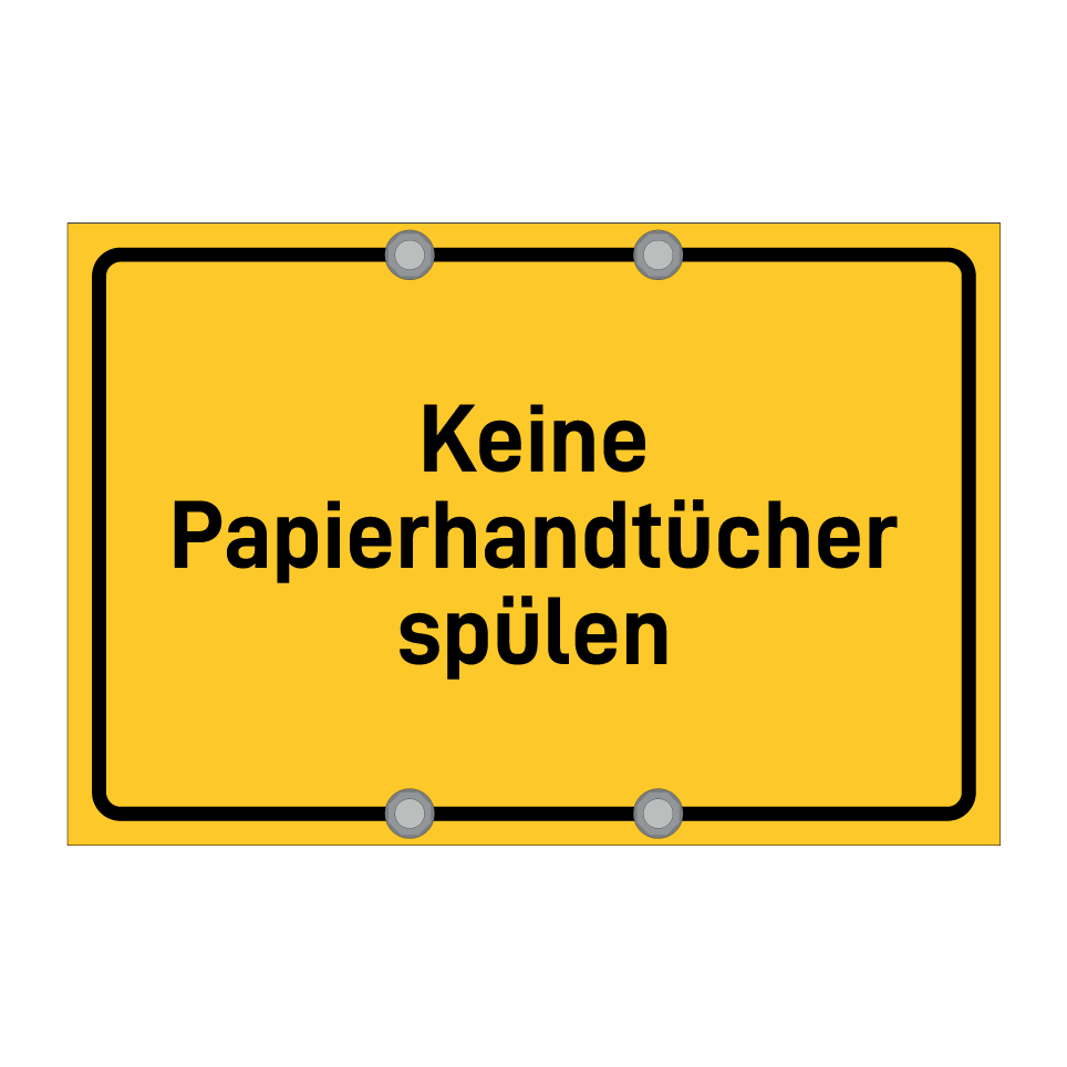 Keine Papierhandtücher spülen