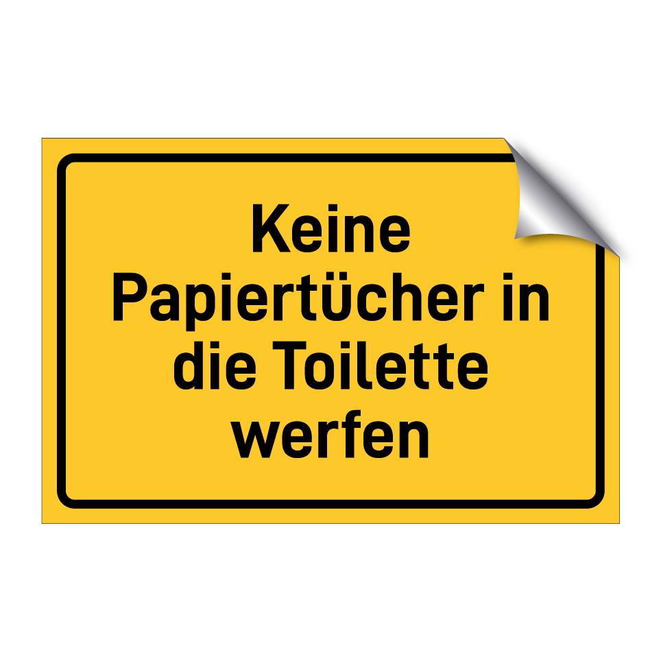 Keine Papiertücher in die Toilette werfen