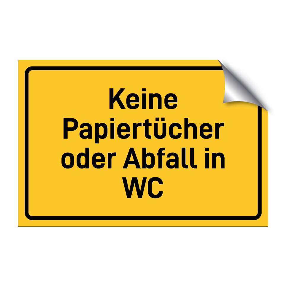 Keine Papiertücher oder Abfall in WC