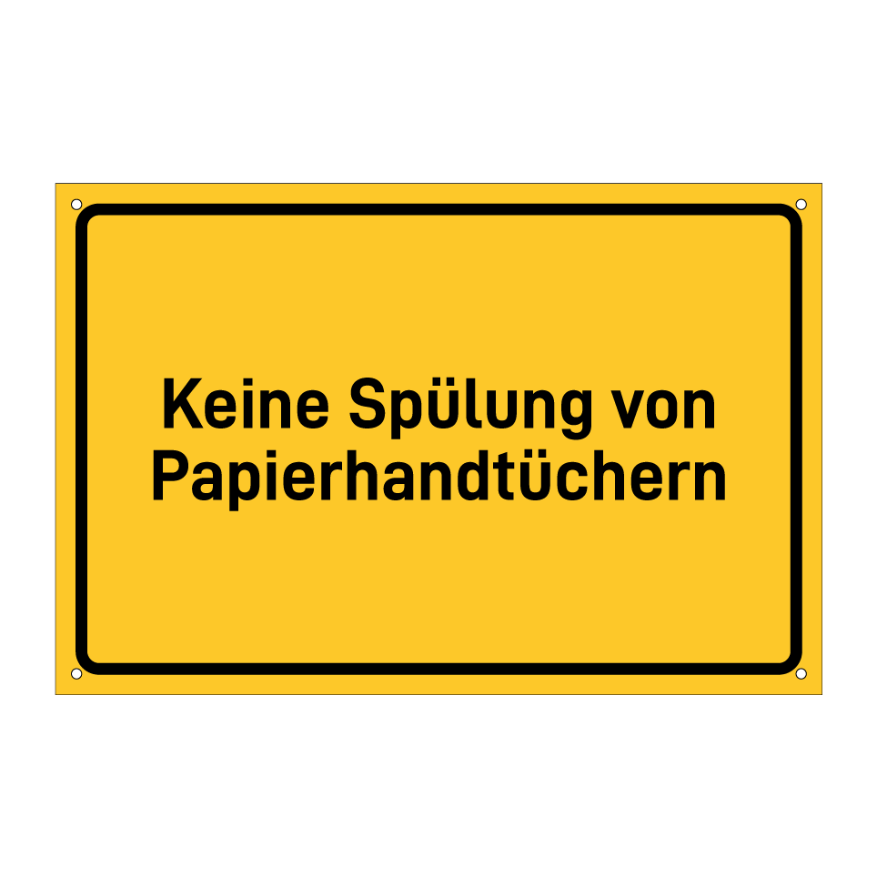 Keine Spülung von Papierhandtüchern