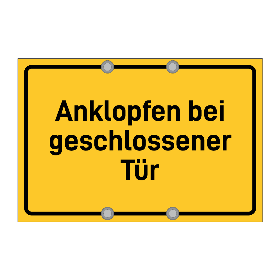 Anklopfen bei geschlossener Tür