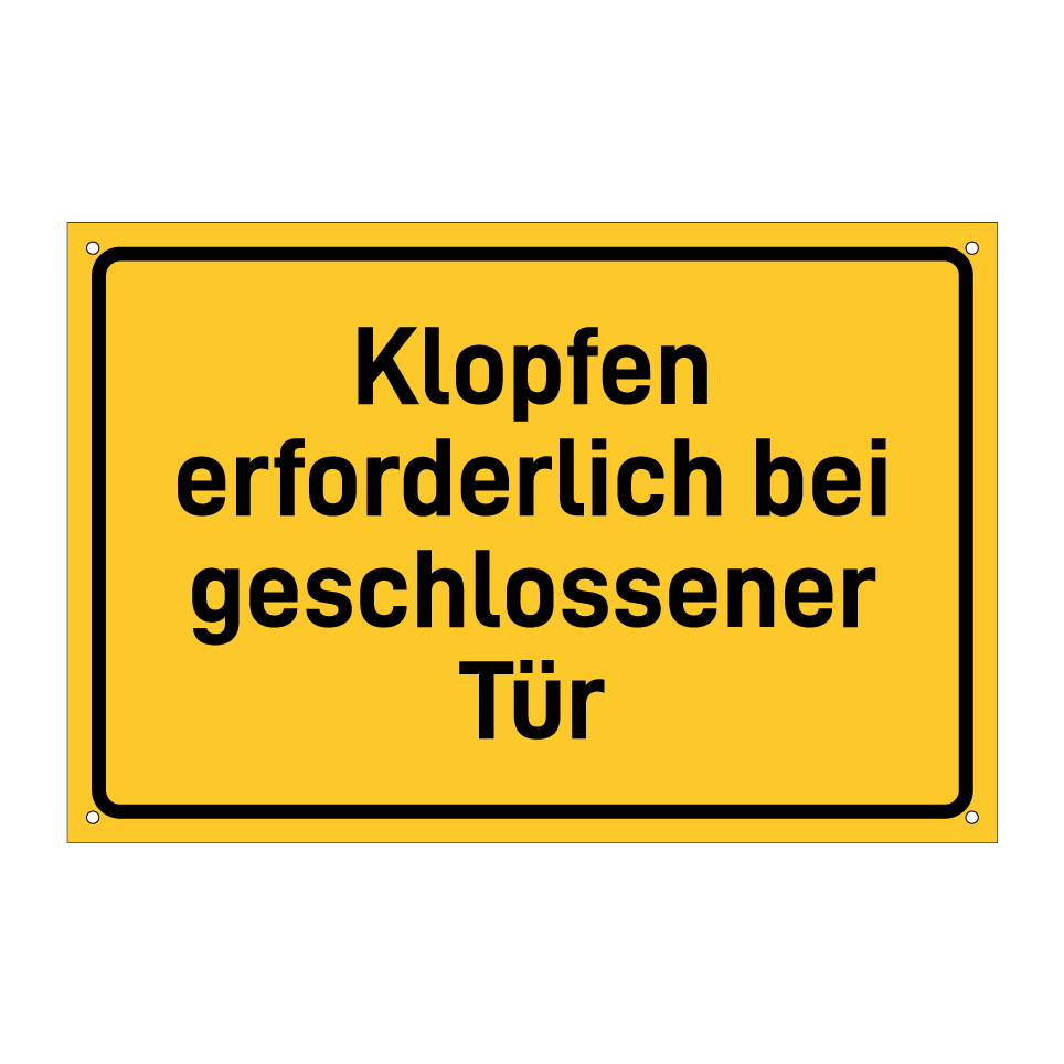 Klopfen erforderlich bei geschlossener Tür