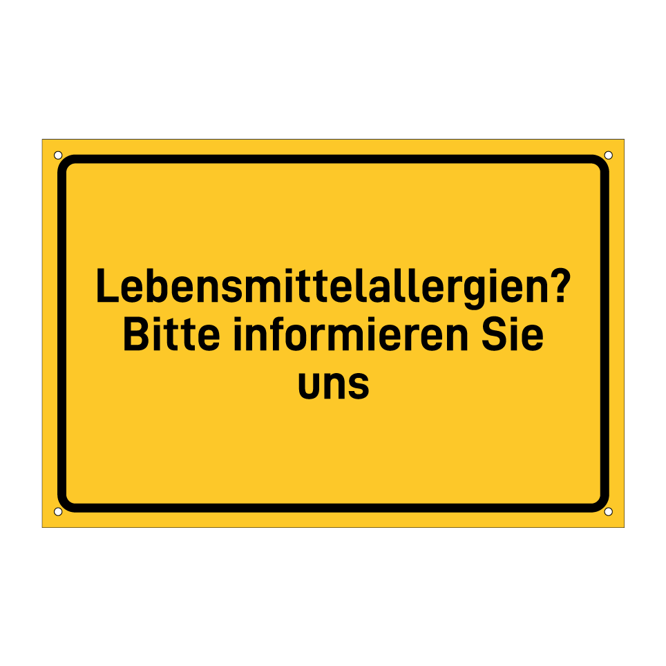 Lebensmittelallergien? Bitte informieren Sie uns