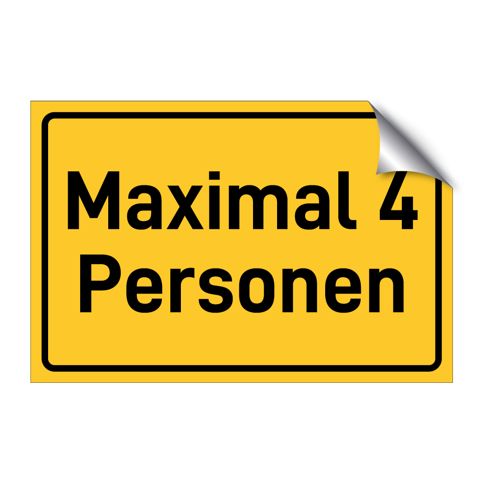 Maximal 4 Personen