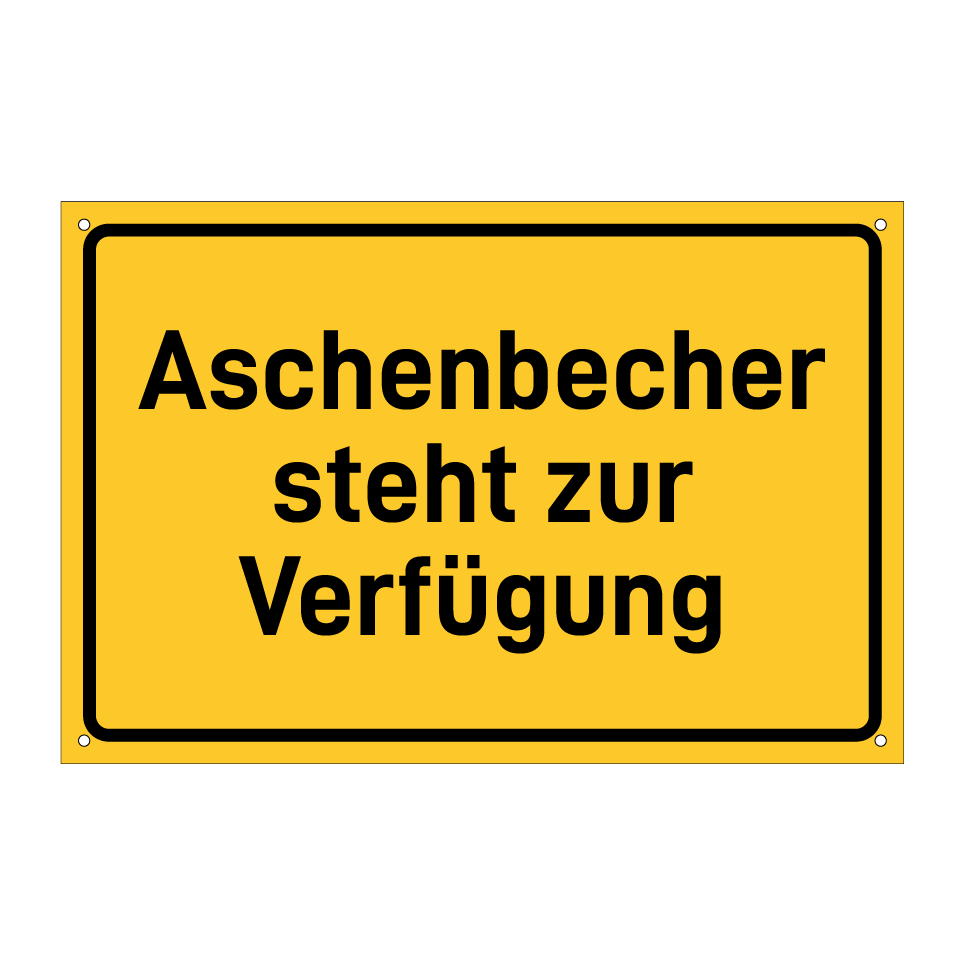 Aschenbecher steht zur Verfügung