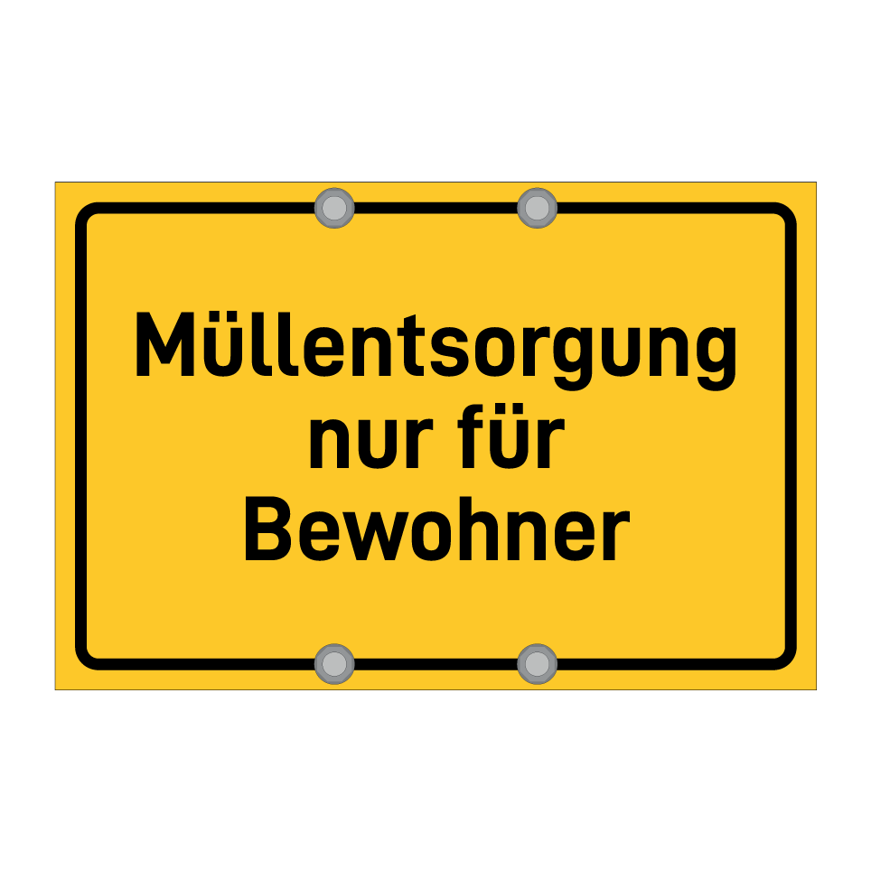 Müllentsorgung nur für Bewohner