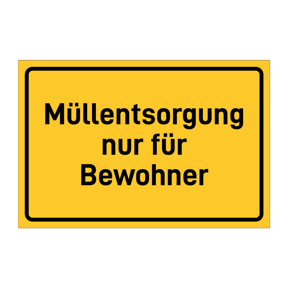 Müllentsorgung nur für Bewohner