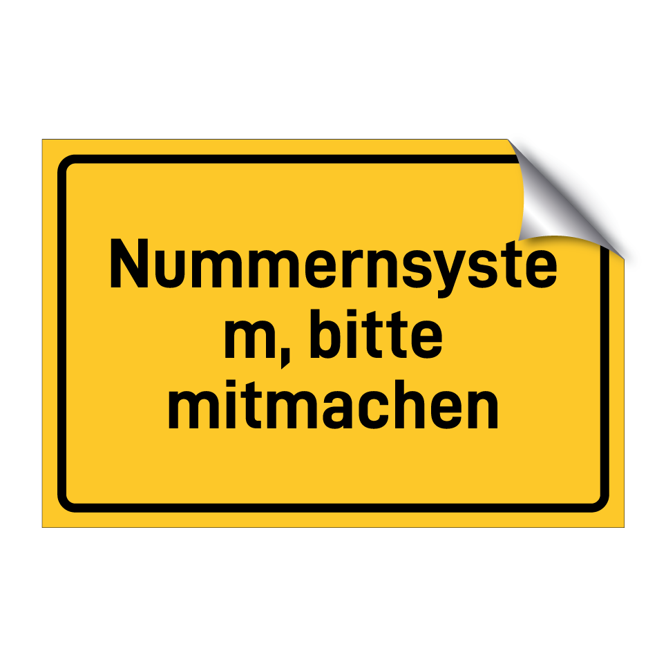 Nummernsystem, bitte mitmachen