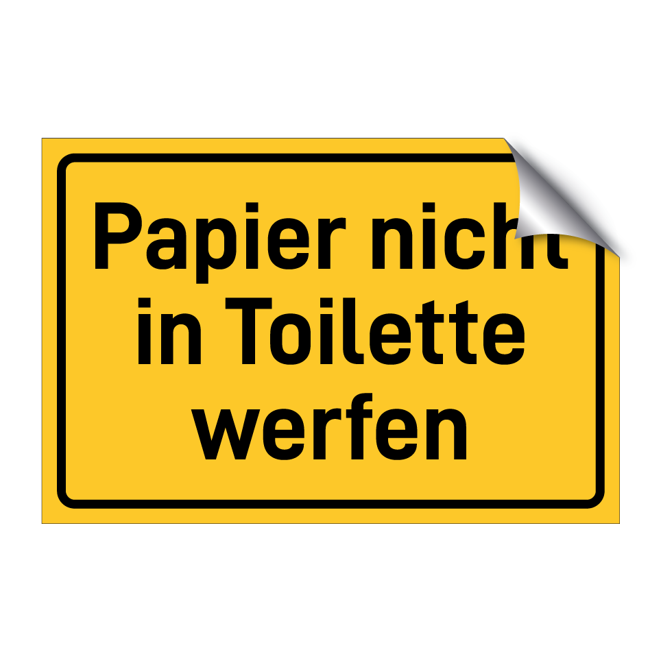 Papier nicht in Toilette werfen