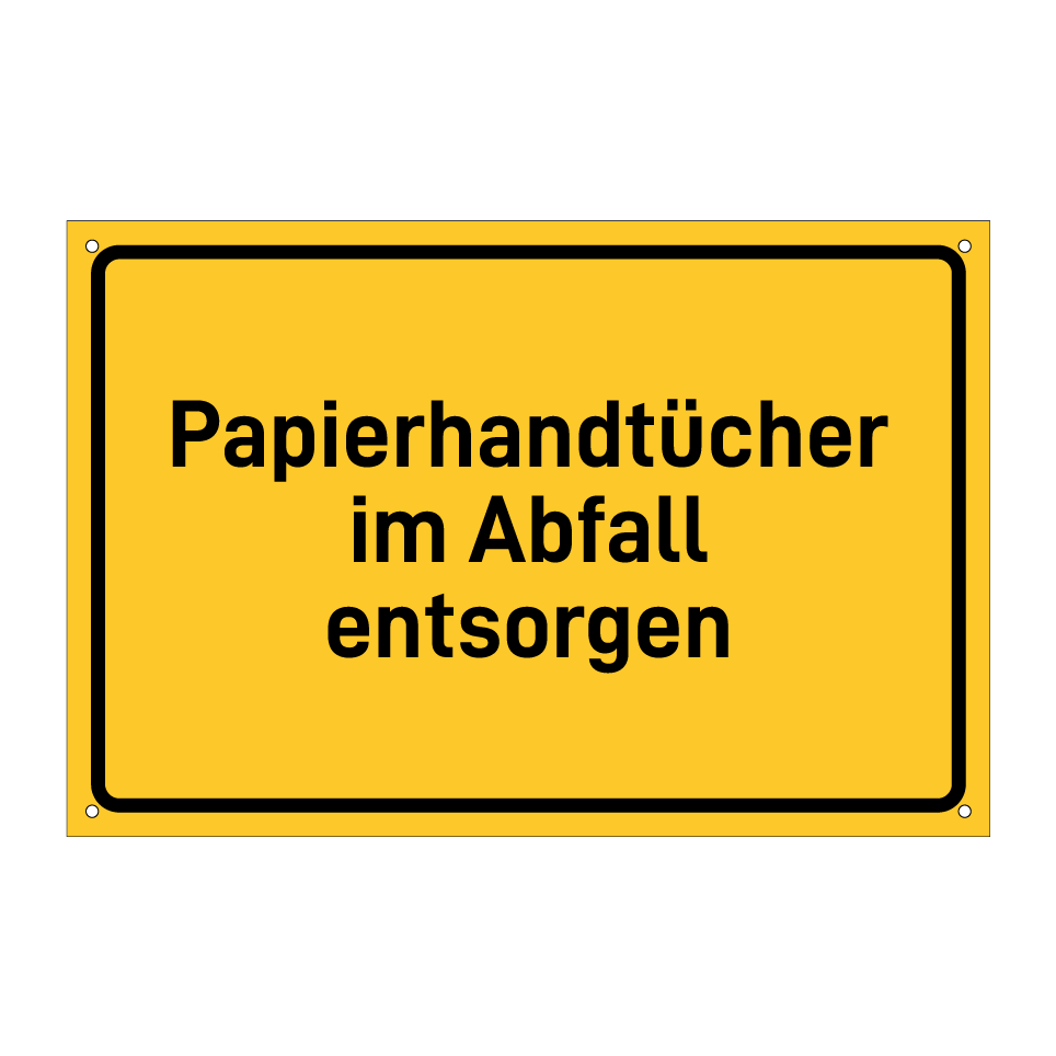 Papierhandtücher im Abfall entsorgen