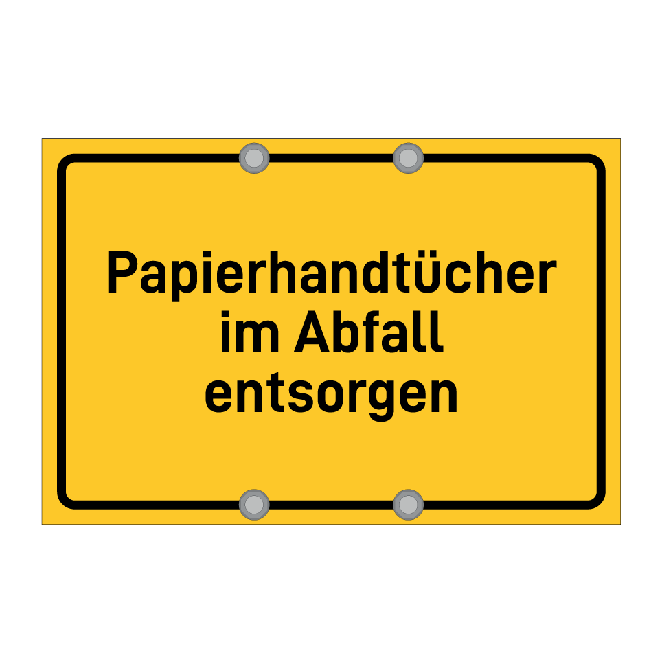 Papierhandtücher im Abfall entsorgen