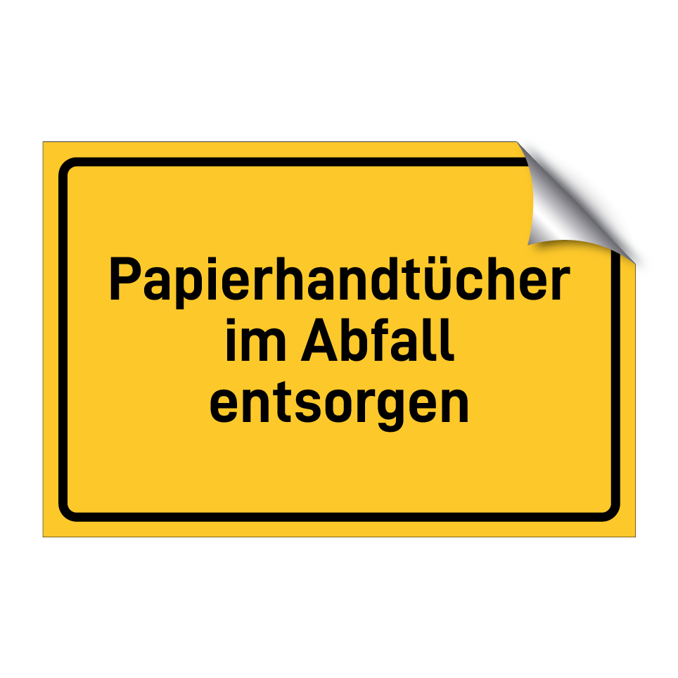 Papierhandtücher im Abfall entsorgen
