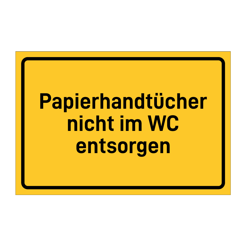 Papierhandtücher nicht im WC entsorgen