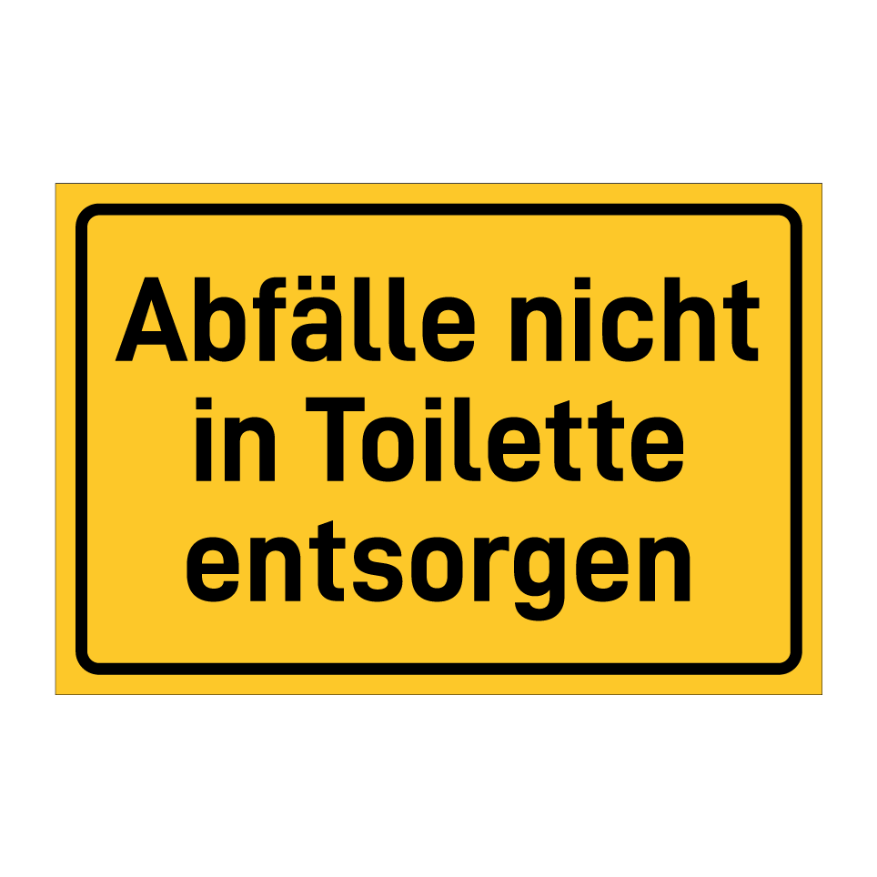 Abfälle nicht in Toilette entsorgen