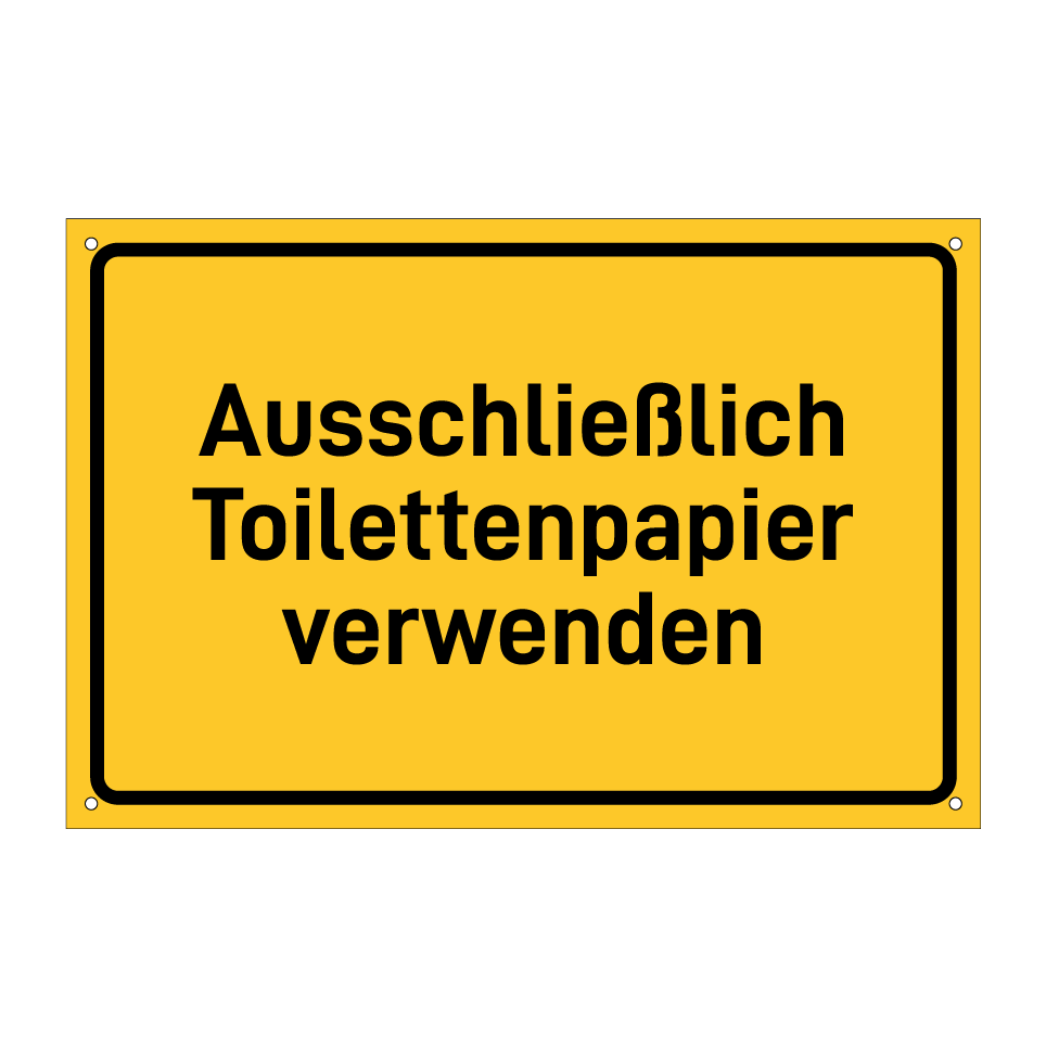 Ausschließlich Toilettenpapier verwenden