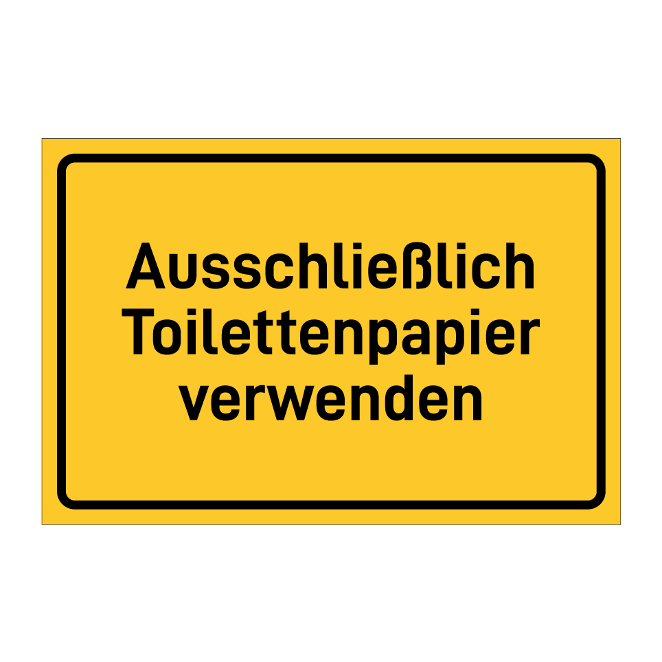 Ausschließlich Toilettenpapier verwenden
