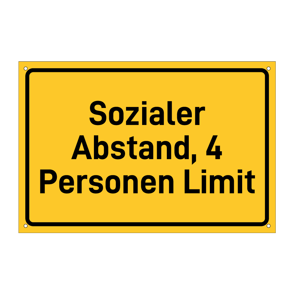 Sozialer Abstand, 4 Personen Limit