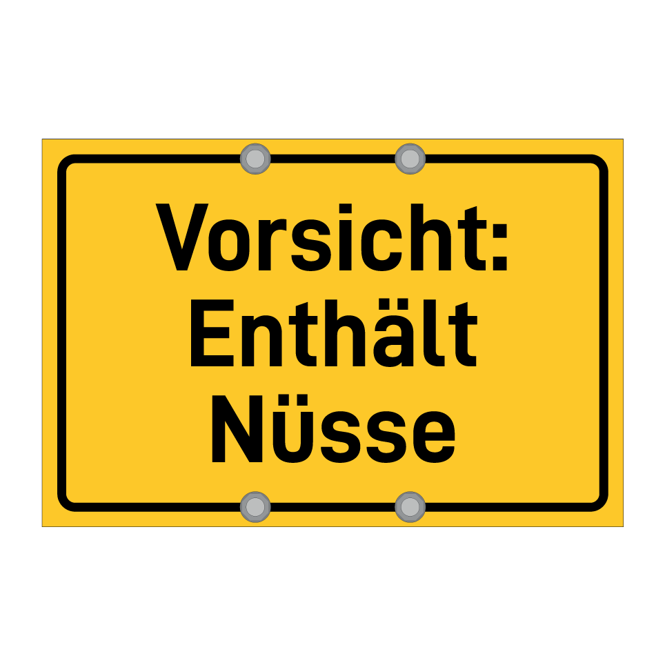 Vorsicht: Enthält Nüsse