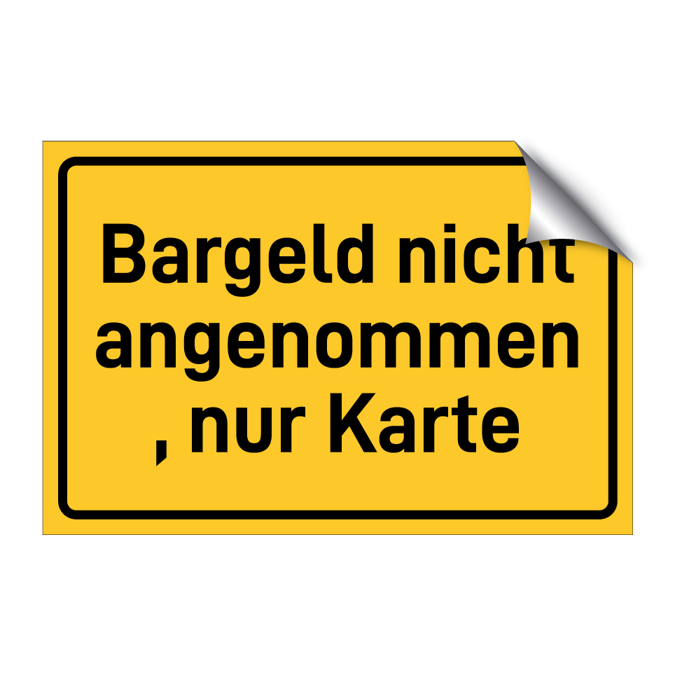 Bargeld nicht angenommen, nur Karte