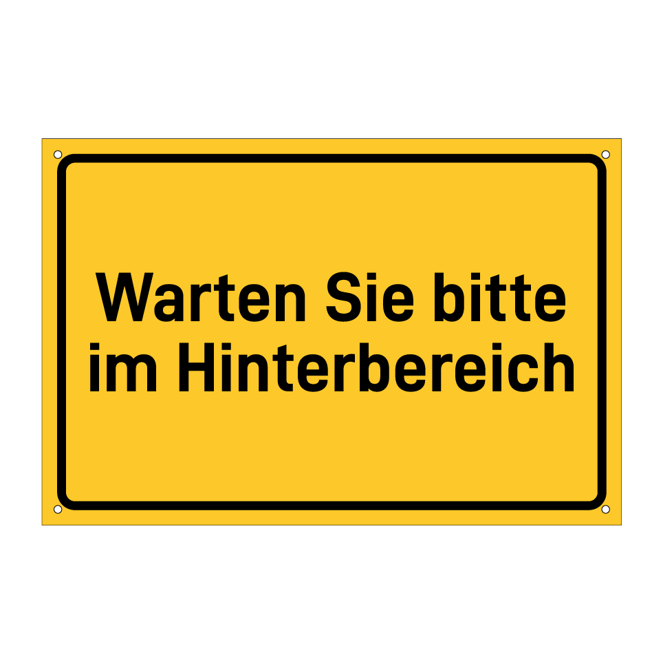 Warten Sie bitte im Hinterbereich