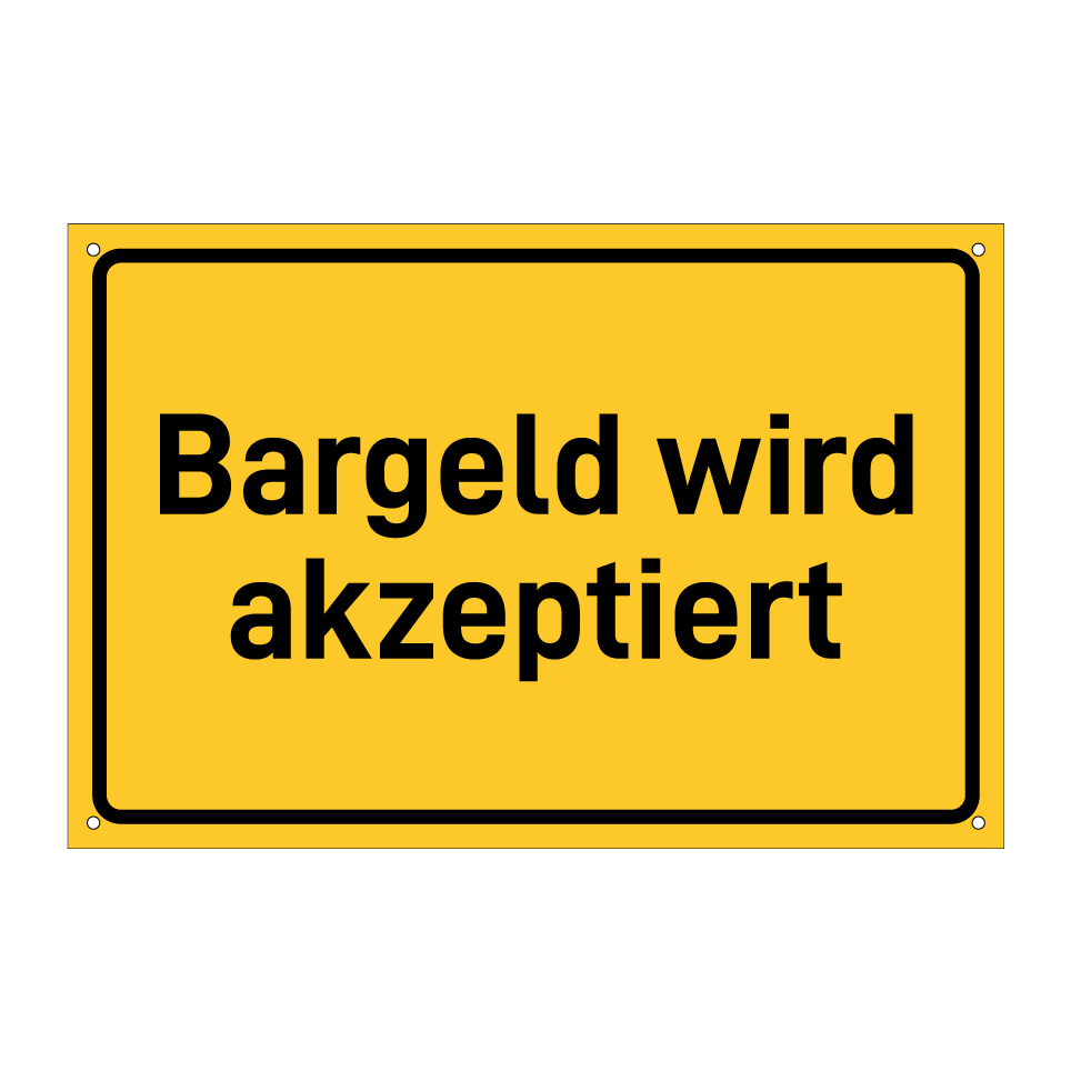 Bargeld wird akzeptiert