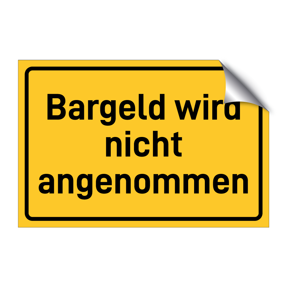 Bargeld wird nicht angenommen