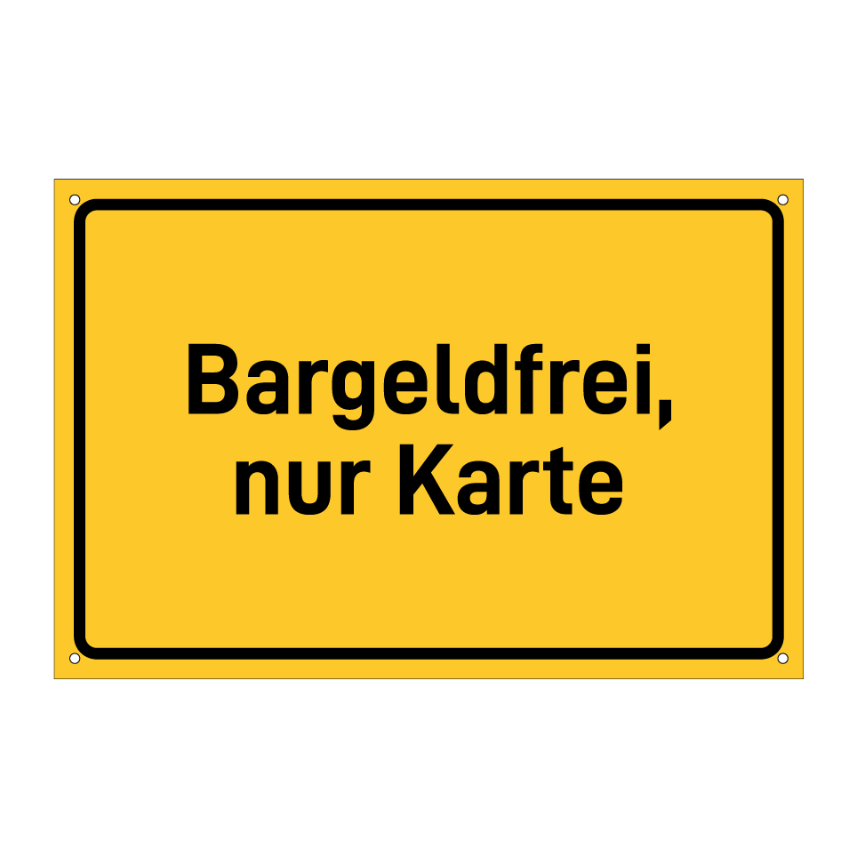 Bargeldfrei, nur Karte