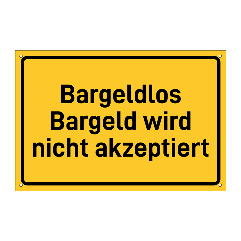 Bargeldlos Bargeld wird nicht akzeptiert