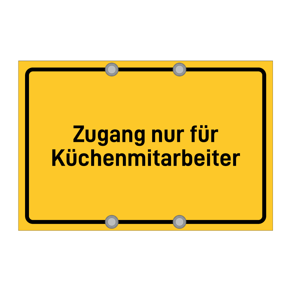 Zugang nur für Küchenmitarbeiter