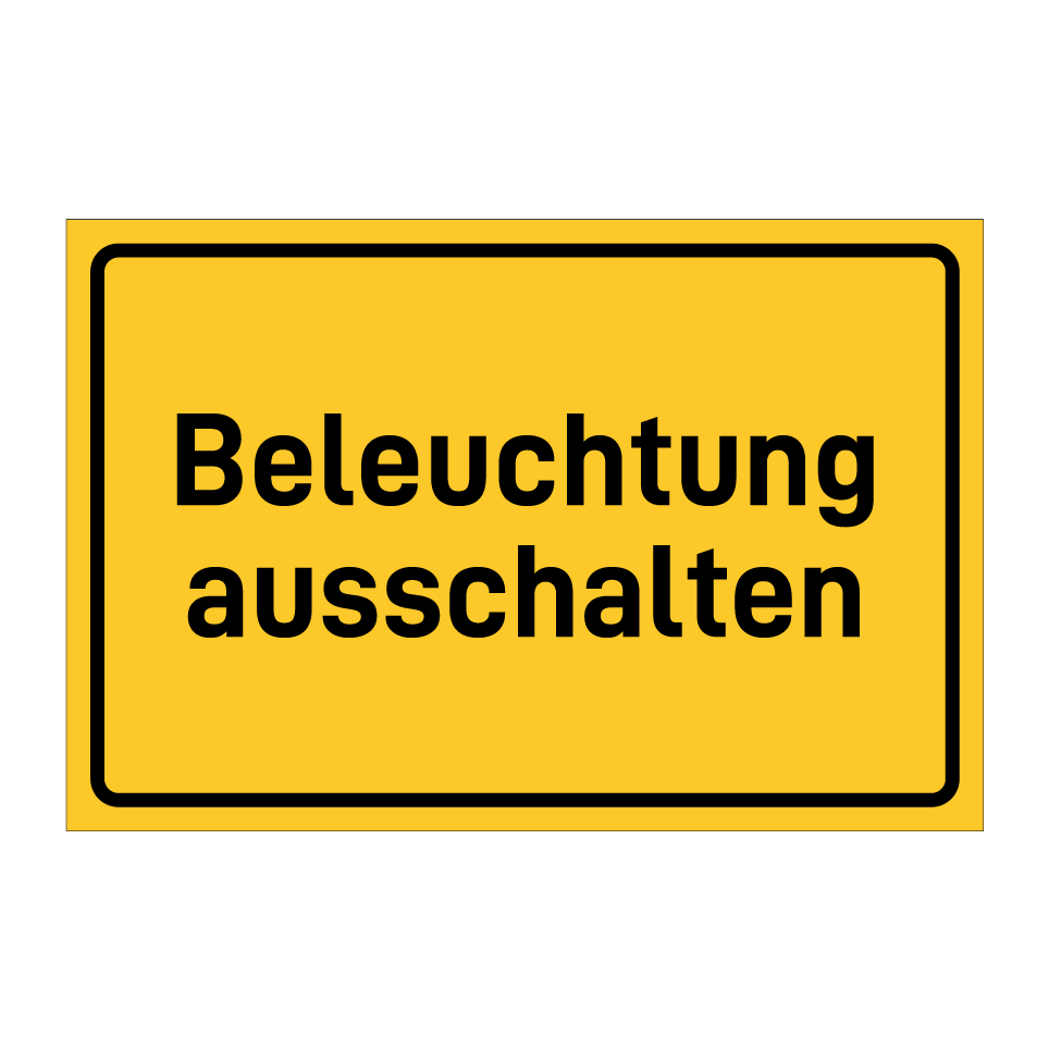 Beleuchtung ausschalten
