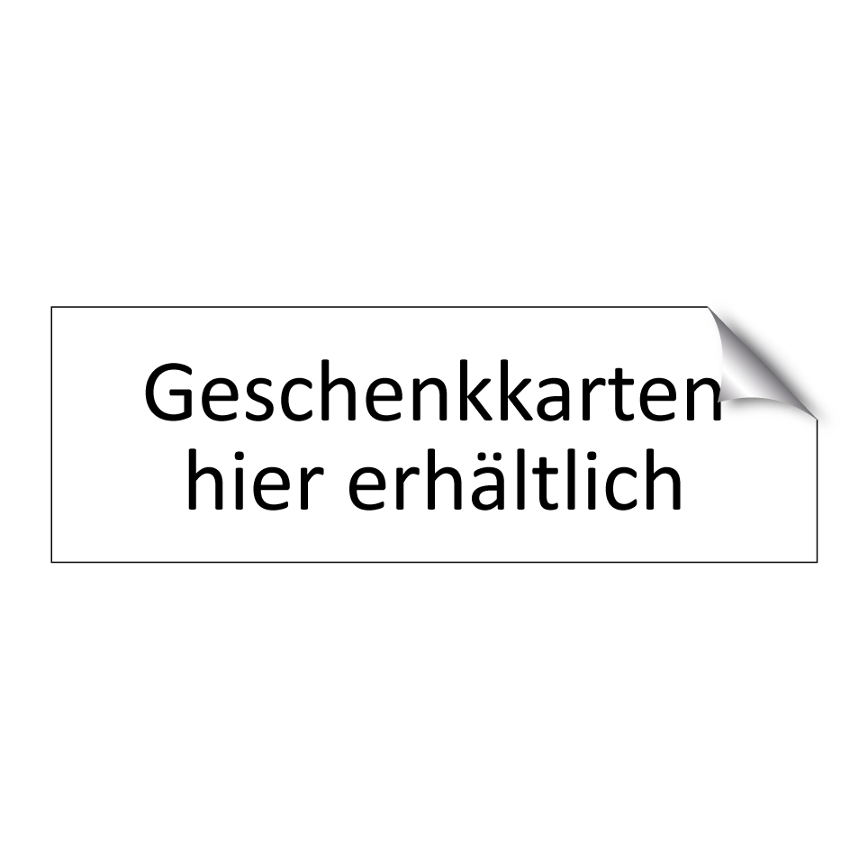 Geschenkkarten hier erhältlich