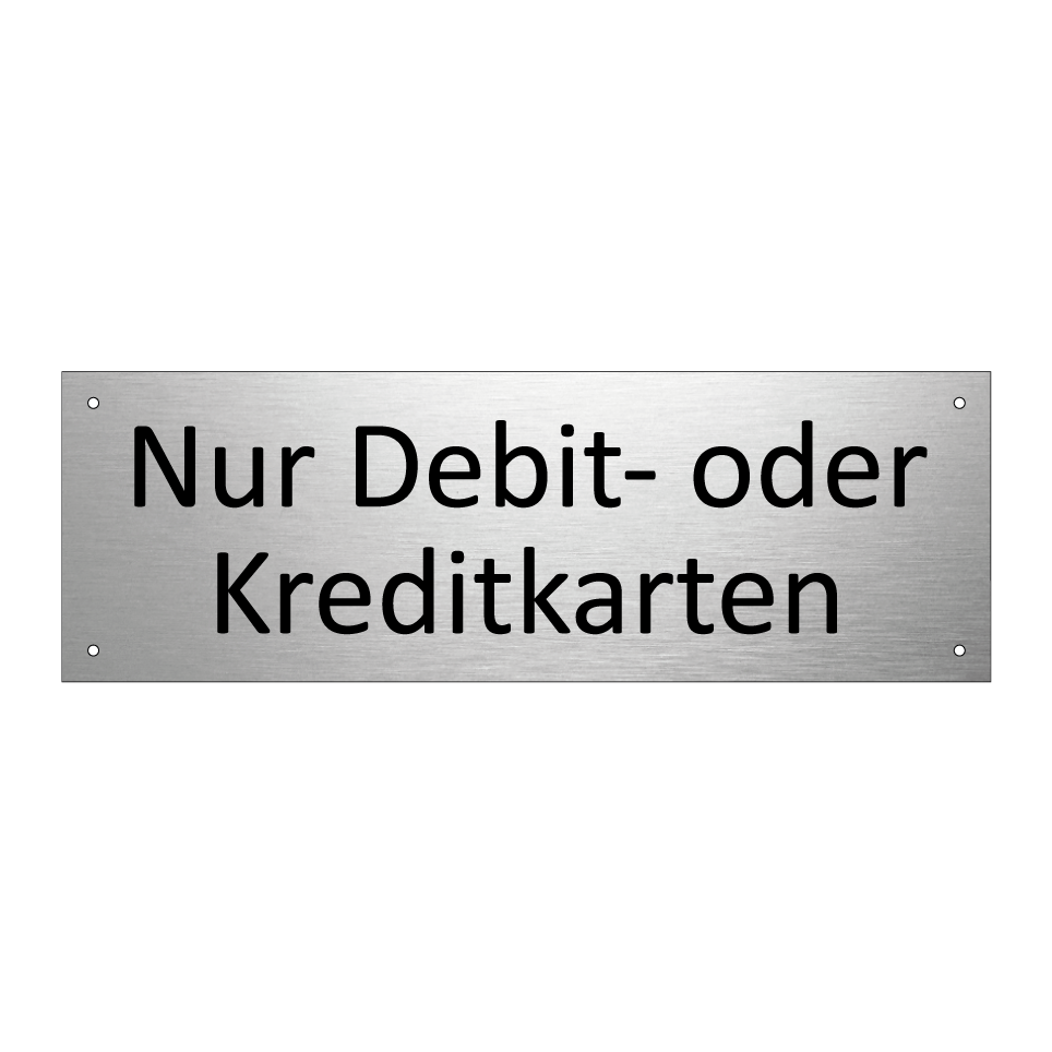 Nur Debit- oder Kreditkarten