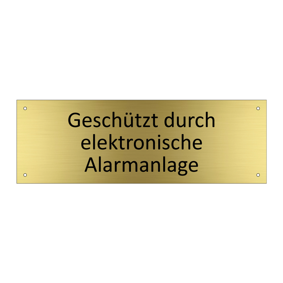 Geschützt durch elektronische Alarmanlage