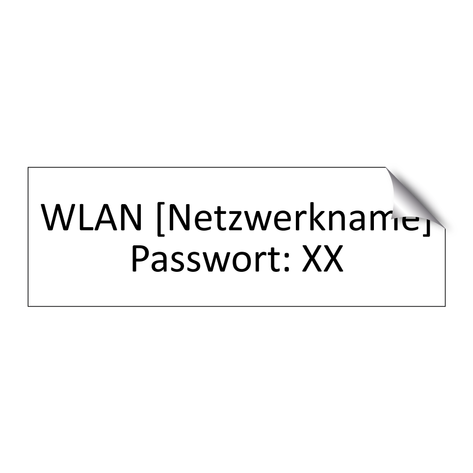 WLAN [Netzwerkname] Passwort: XX