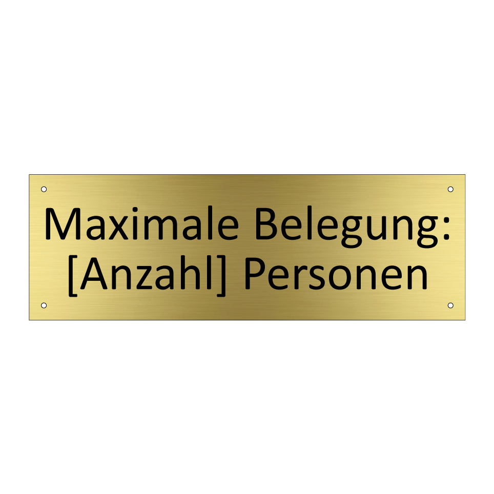 Maximale Belegung: [Anzahl] Personen