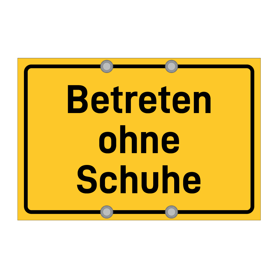 Betreten ohne Schuhe