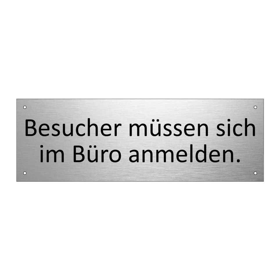 Besucher müssen sich im Büro anmelden.