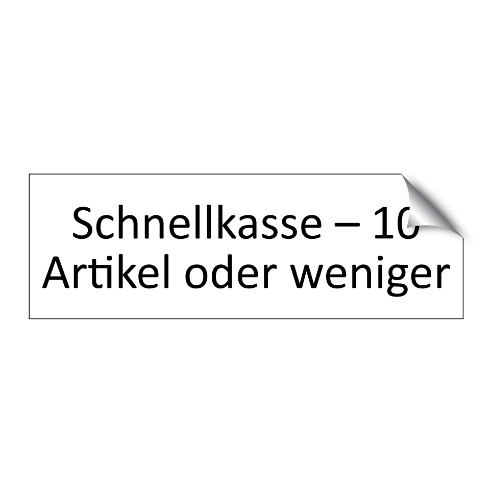 Schnellkasse – 10 Artikel oder weniger