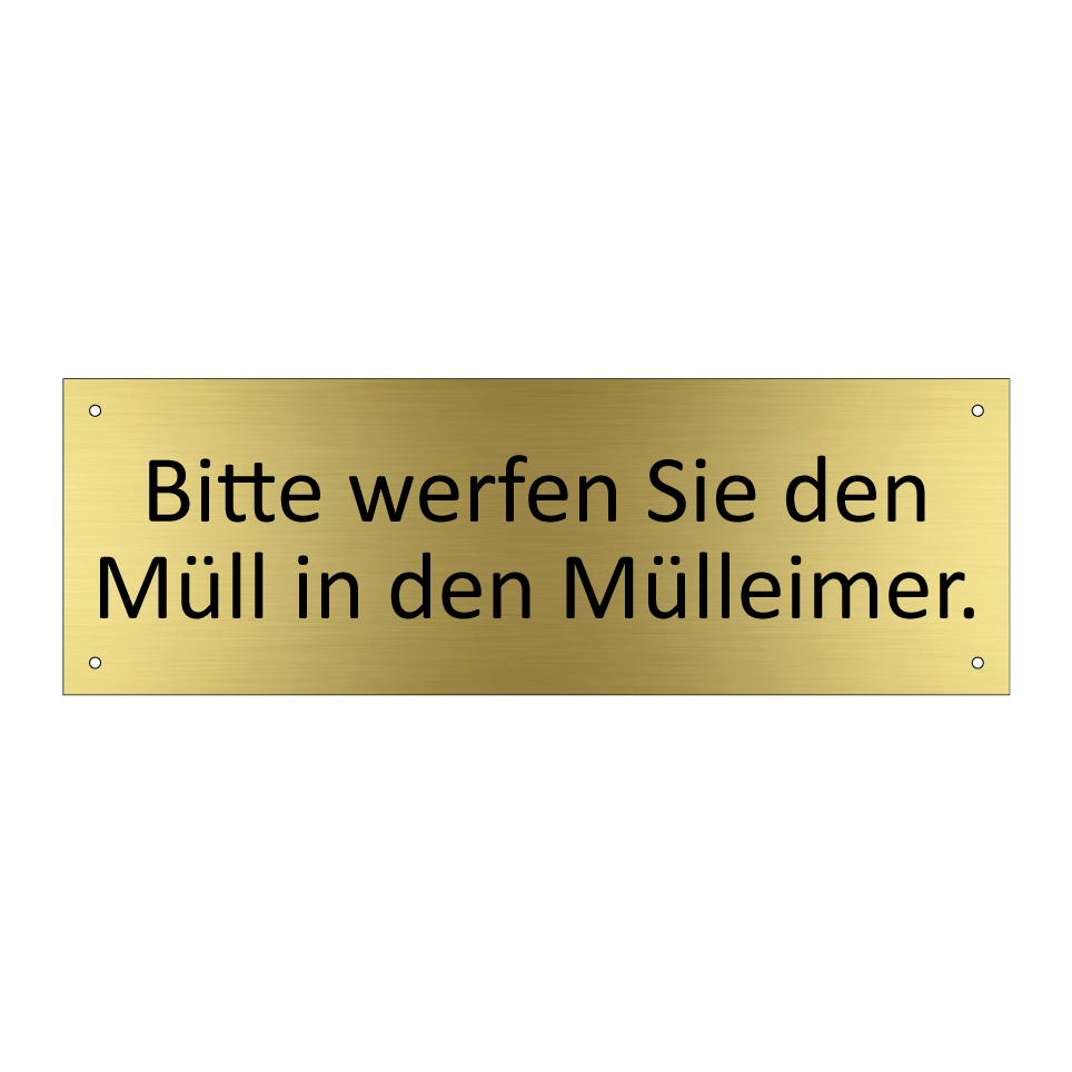 Bitte werfen Sie den Müll in den Mülleimer.