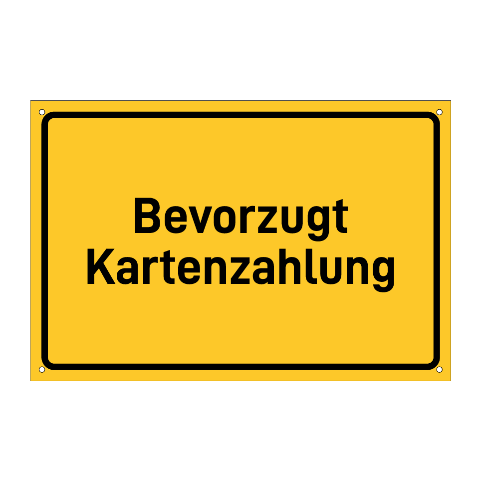 Bevorzugt Kartenzahlung