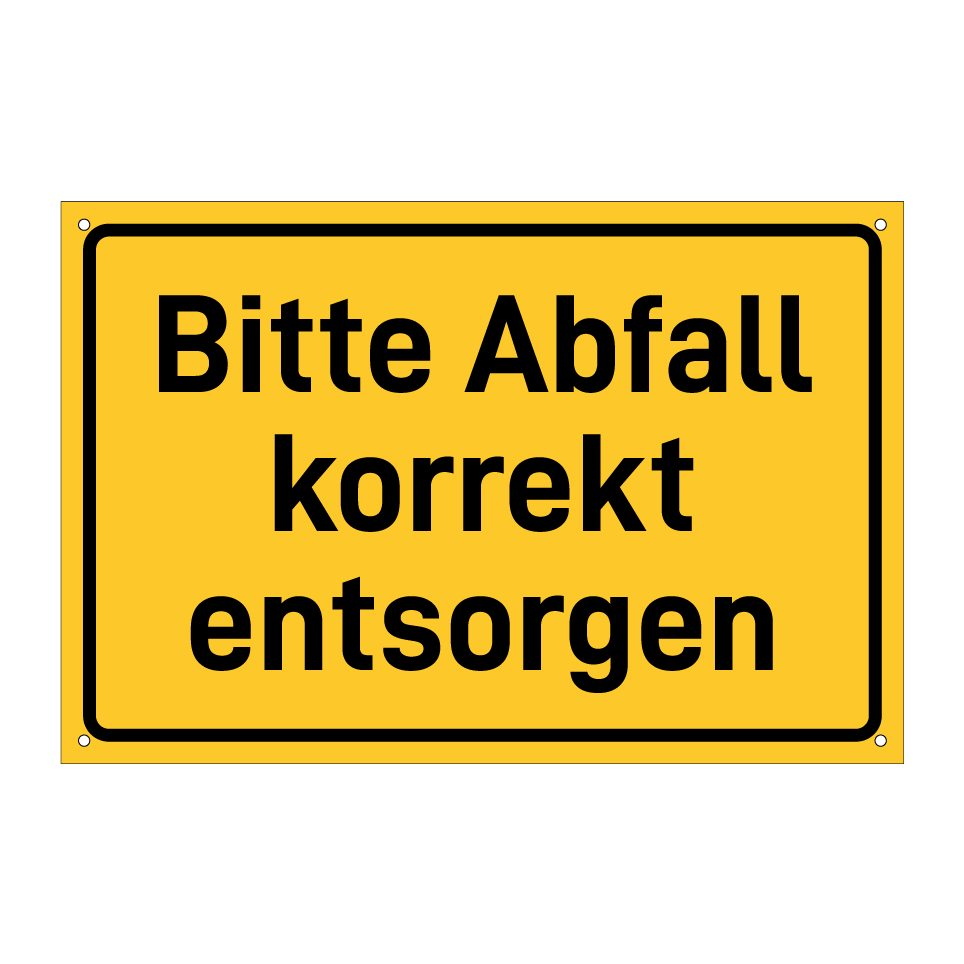 Bitte Abfall korrekt entsorgen