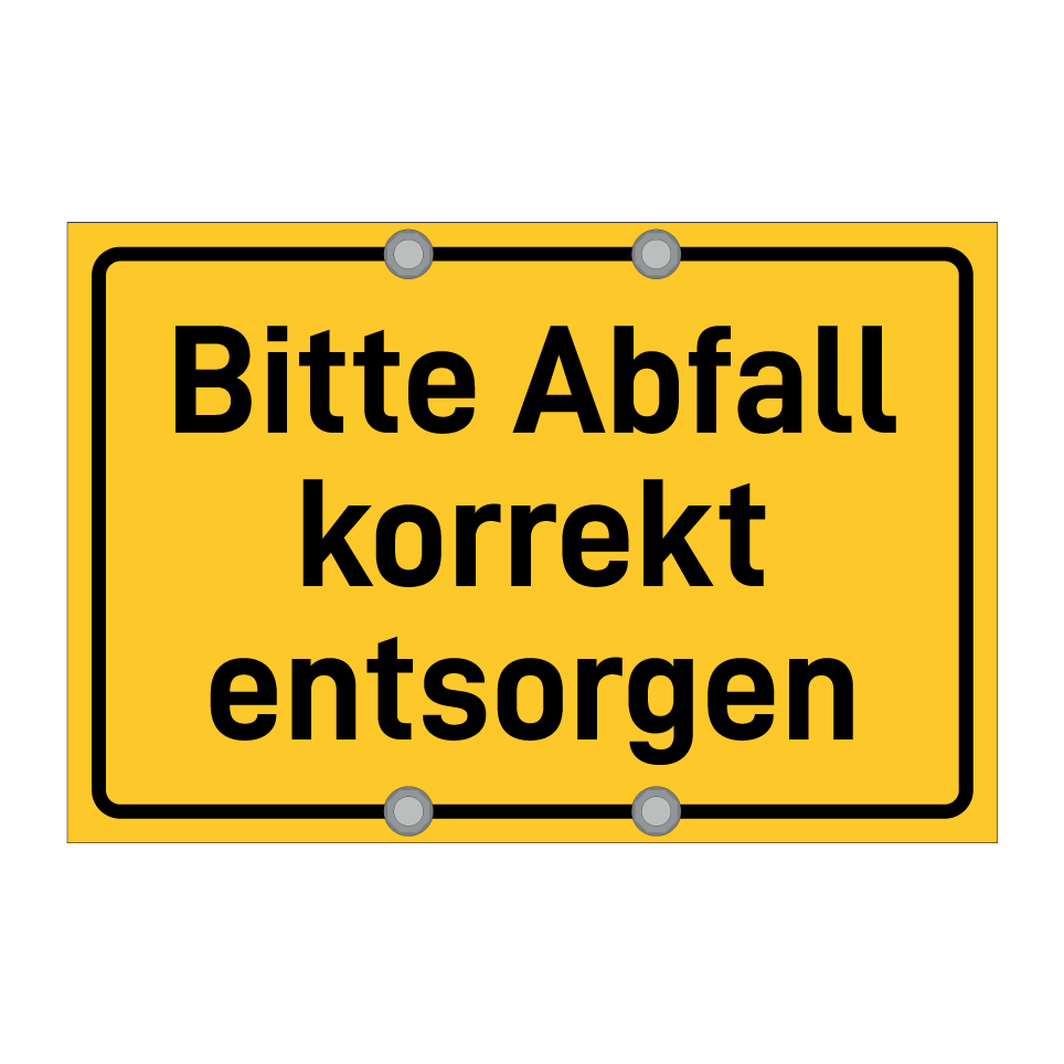 Bitte Abfall korrekt entsorgen